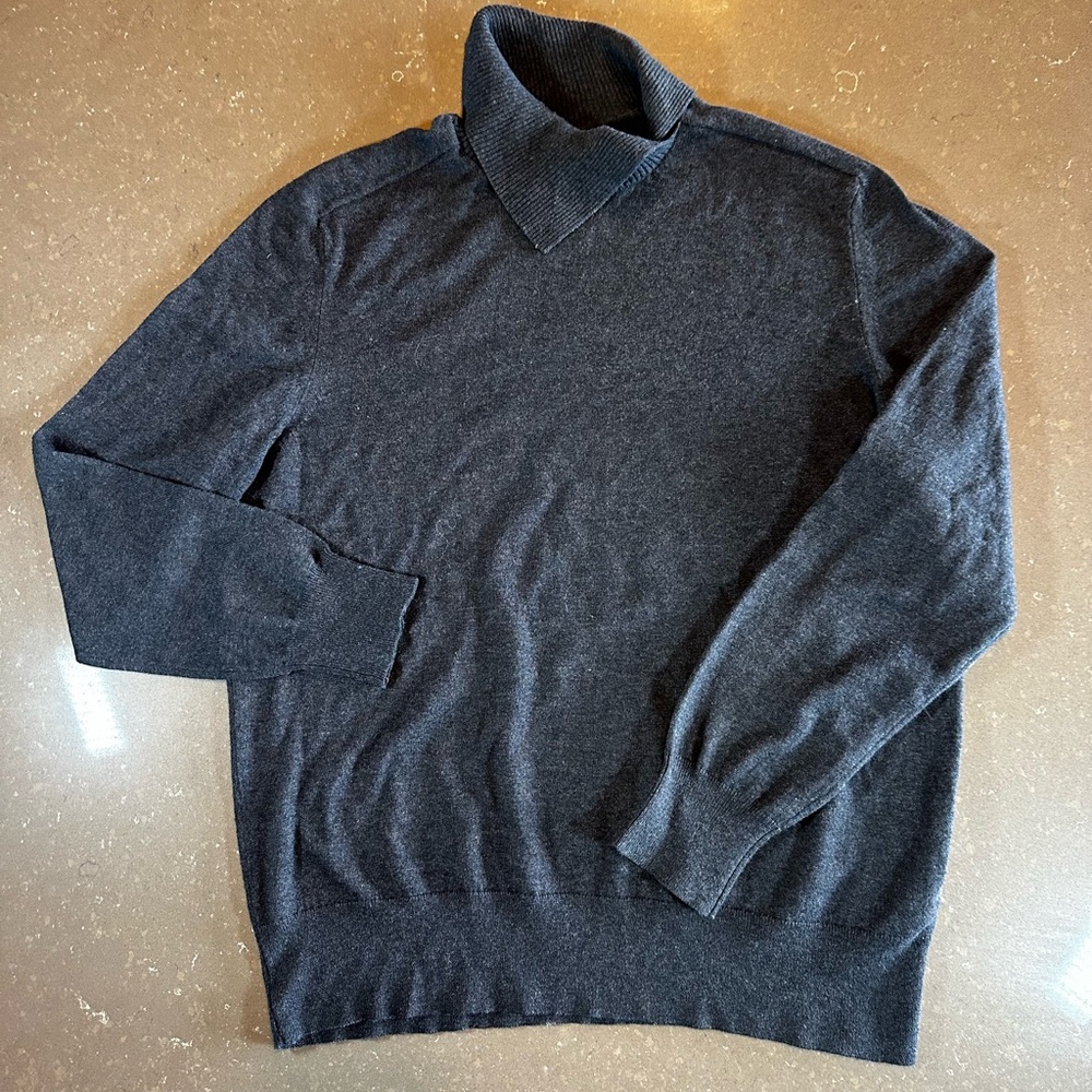 Men's Charcoal merino wool Sweater designer, All Saints XL